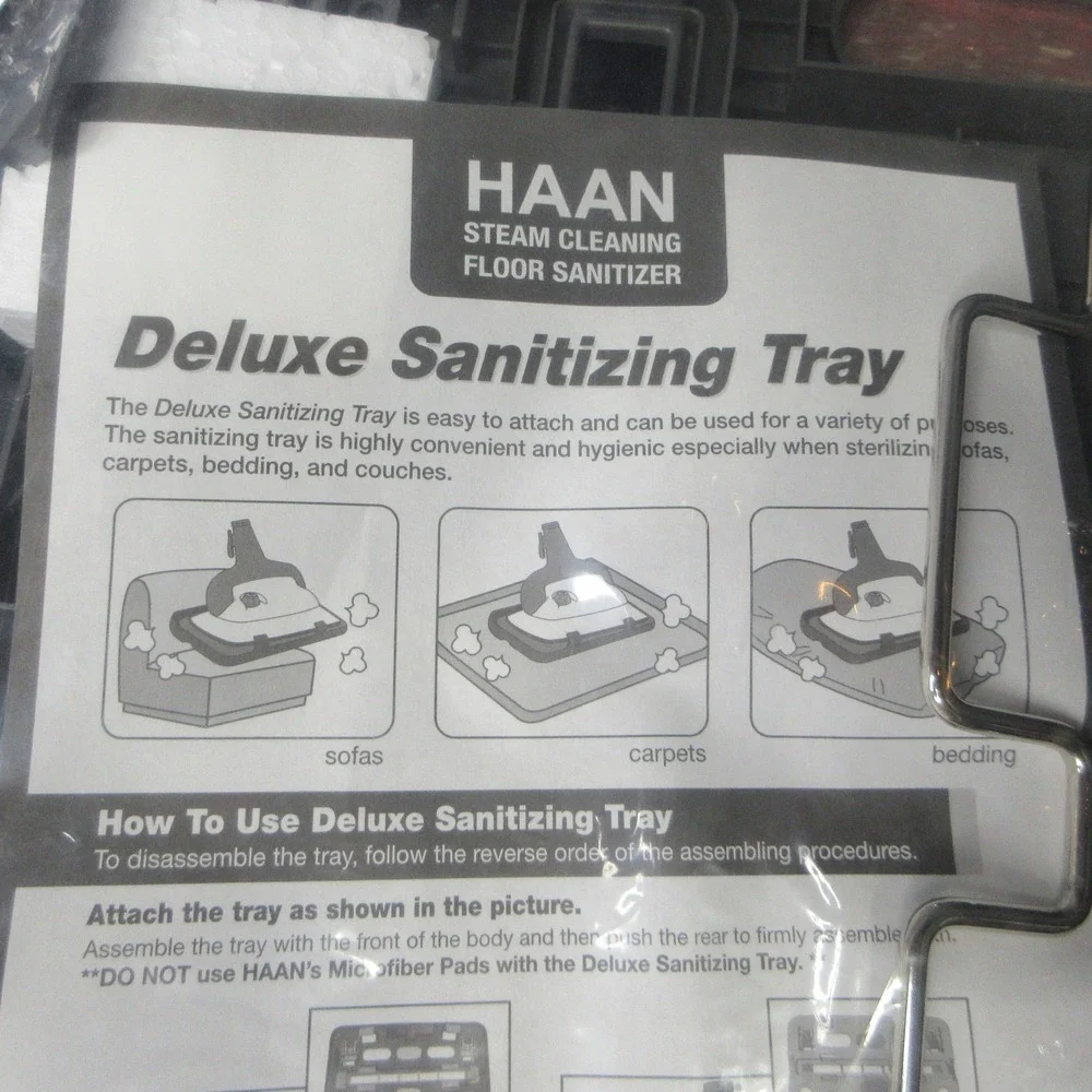 HAAN Deluxe Sanitizing Tray Steam Cleaner Attachment for Sofas Carpets Bedding